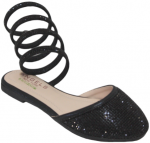 GIRLS DRESSY SHOES W SPRING ON ANKLE (2272733) BLACK